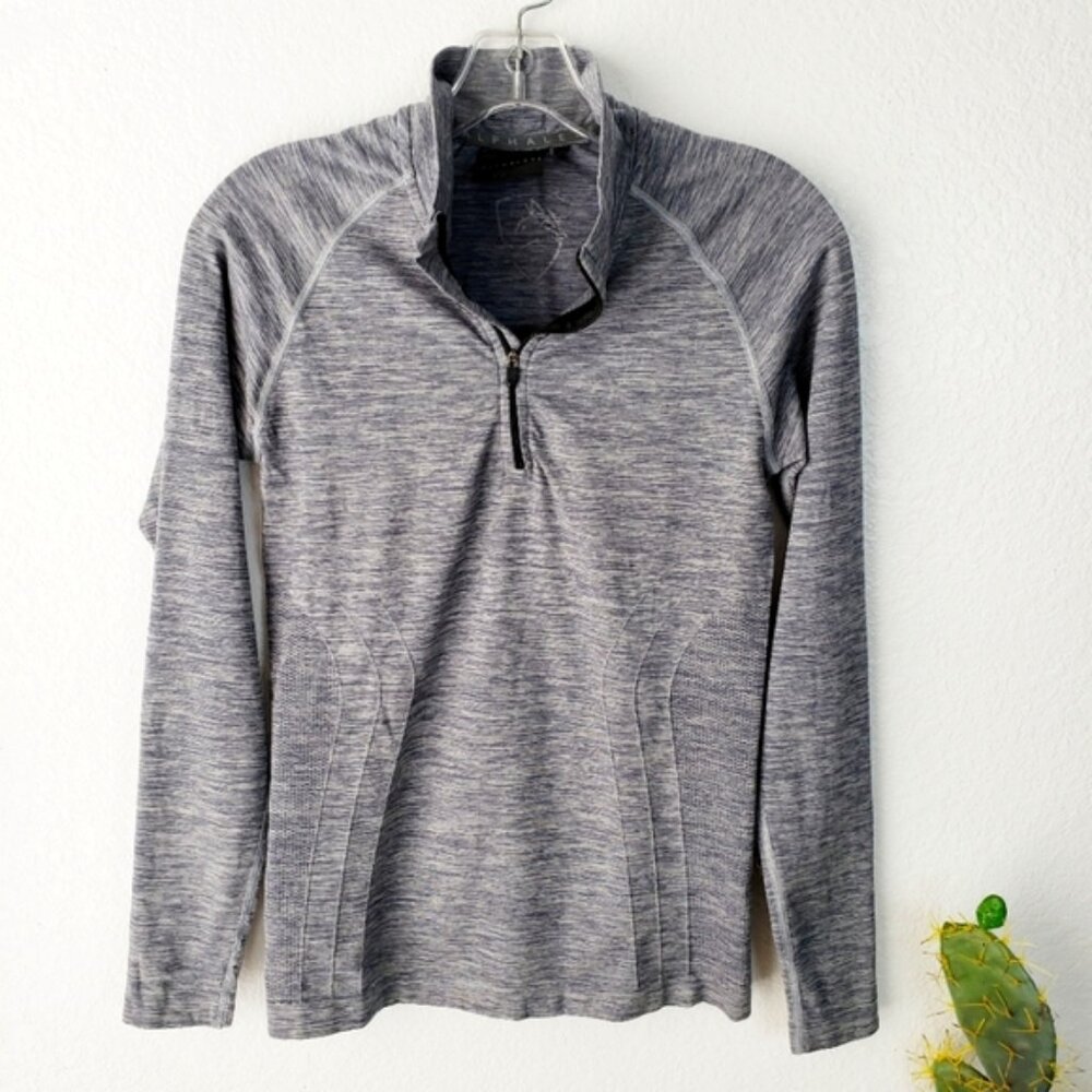 Alphalete Long Sleeve Seamless 1/4 Zip Top Heathered Gray size S Athleisure Gym - Picture 1 of 12
